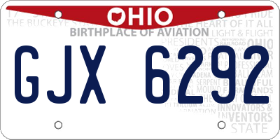OH license plate GJX6292