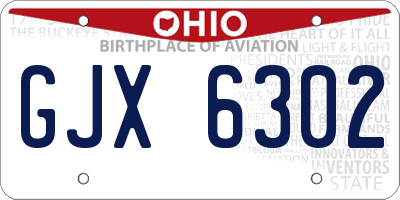 OH license plate GJX6302