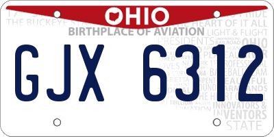 OH license plate GJX6312