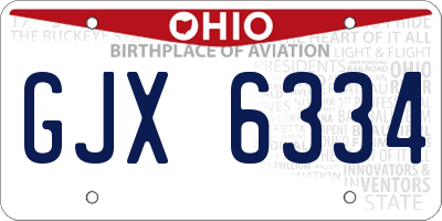 OH license plate GJX6334