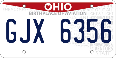 OH license plate GJX6356