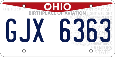 OH license plate GJX6363