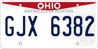 OH license plate GJX6382