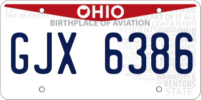 OH license plate GJX6386