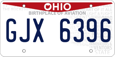 OH license plate GJX6396