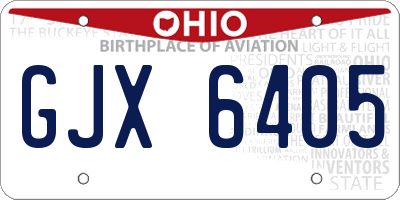 OH license plate GJX6405