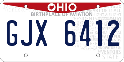 OH license plate GJX6412