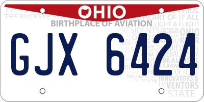 OH license plate GJX6424