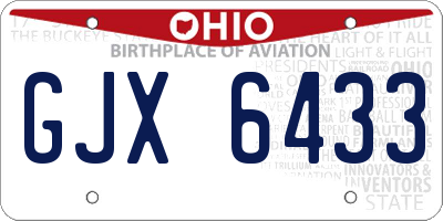 OH license plate GJX6433