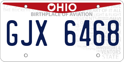 OH license plate GJX6468