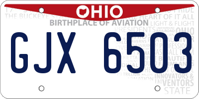 OH license plate GJX6503