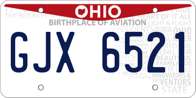 OH license plate GJX6521