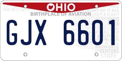 OH license plate GJX6601