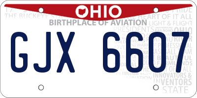 OH license plate GJX6607