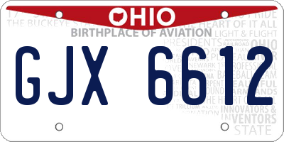 OH license plate GJX6612