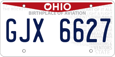 OH license plate GJX6627