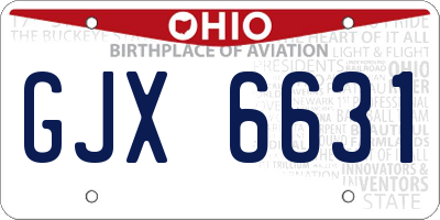 OH license plate GJX6631