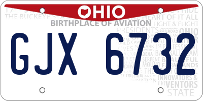 OH license plate GJX6732