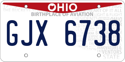 OH license plate GJX6738
