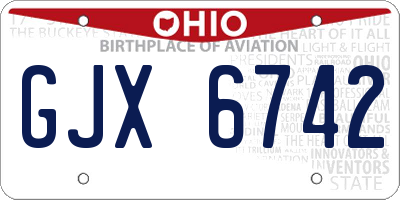 OH license plate GJX6742