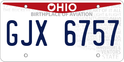 OH license plate GJX6757