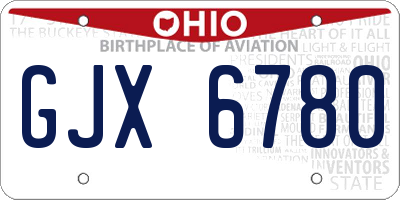 OH license plate GJX6780