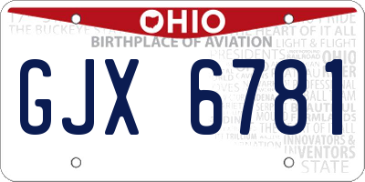 OH license plate GJX6781