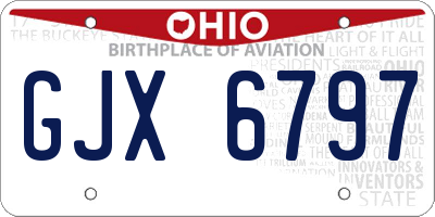 OH license plate GJX6797