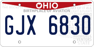 OH license plate GJX6830