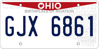 OH license plate GJX6861