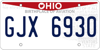 OH license plate GJX6930
