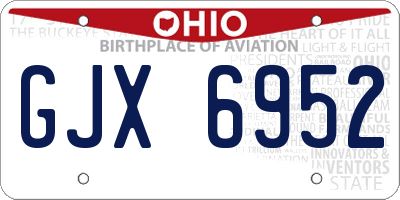 OH license plate GJX6952