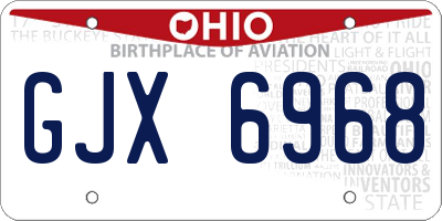 OH license plate GJX6968