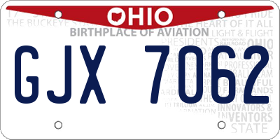 OH license plate GJX7062
