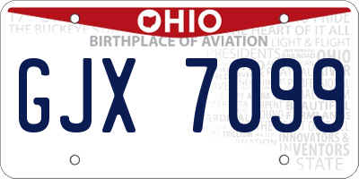 OH license plate GJX7099