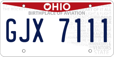 OH license plate GJX7111