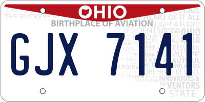 OH license plate GJX7141