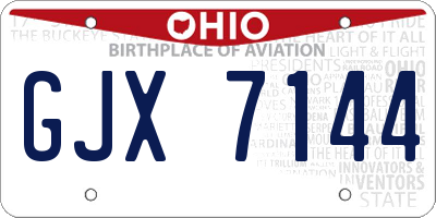 OH license plate GJX7144