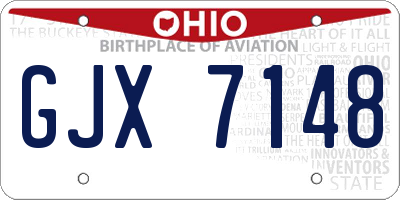 OH license plate GJX7148