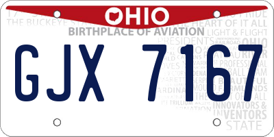 OH license plate GJX7167