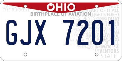OH license plate GJX7201