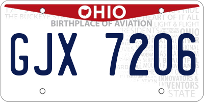 OH license plate GJX7206