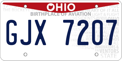 OH license plate GJX7207