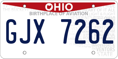 OH license plate GJX7262