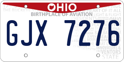 OH license plate GJX7276
