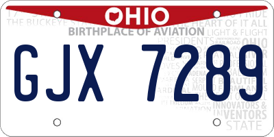OH license plate GJX7289