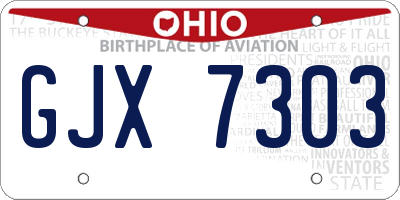OH license plate GJX7303