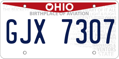 OH license plate GJX7307