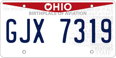 OH license plate GJX7319
