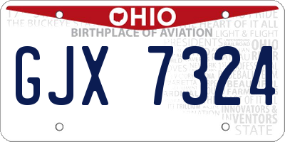 OH license plate GJX7324
